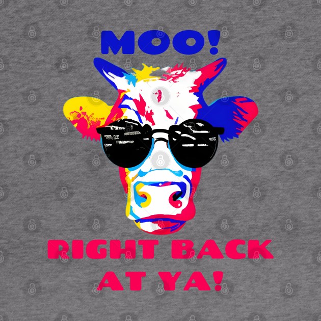 Moo Right Back At Ya! Pop Art Cool Cow Wearing Sunglasses by Chance Two Designs